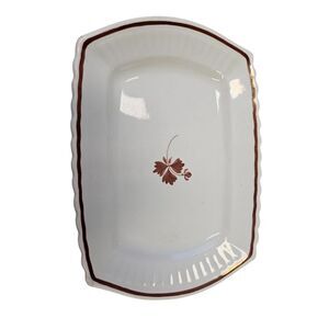 Rectangle Serving Platter "Tea Leaf" Pattern by H. Burgess, England 11.5 x8